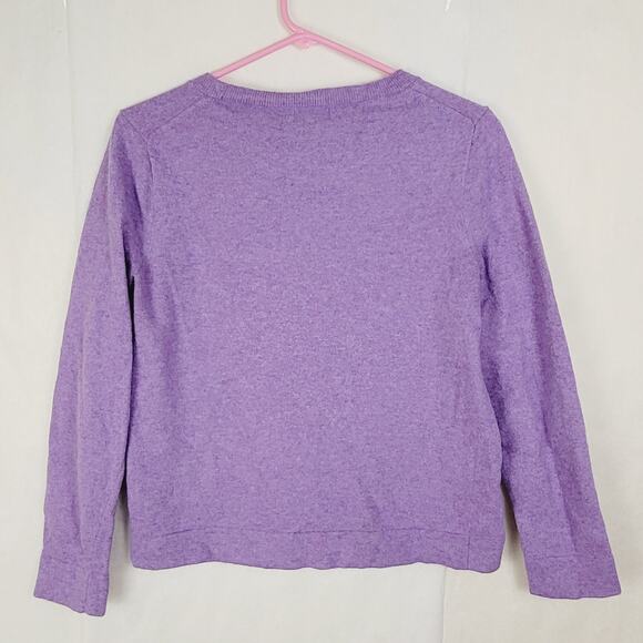J.Crew Teddie purple wool long sleeve sweater women's size large - Picture 2 of 6